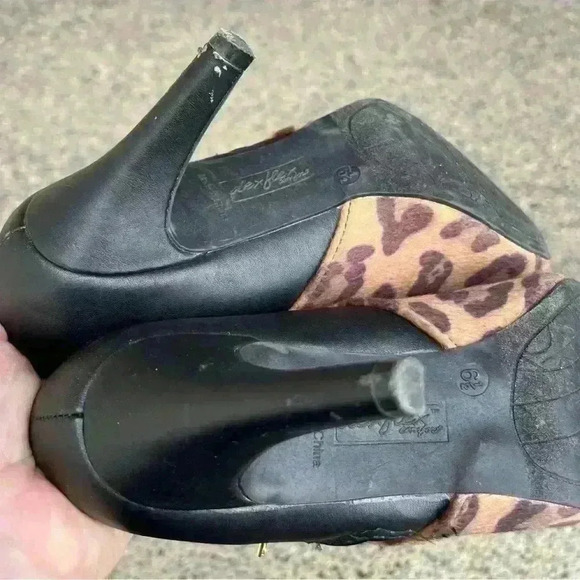 Dexflex Comfort Heels Women 6.5 Cheetah Print Zipper Closed Pumps - Picture 6 of 10